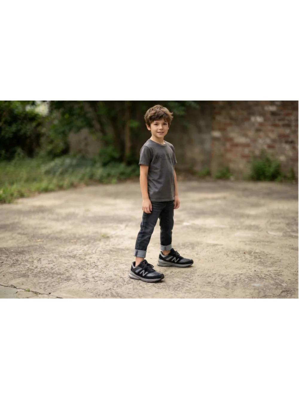 New Balance 9060 - Black / Castlerock - GC9060BK kids sneakers shoes size 1.5Y